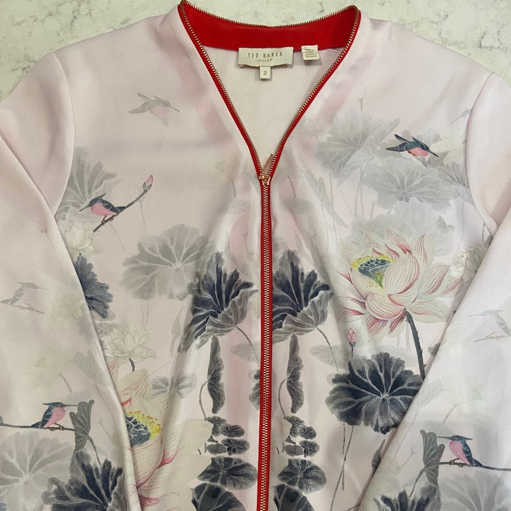 Paul Baker Cortnee NWOT bomber style floral jacket sz 2
